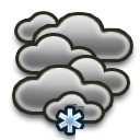 Légères chutes de neige, Pluie, Nuageux